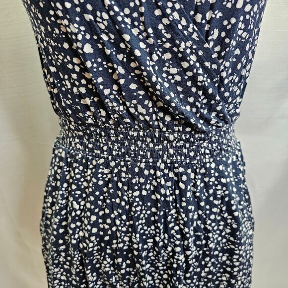Maurices 24/7 Blue Polka Dot Sleeveless Romper Size XS - Picture 4 of 14